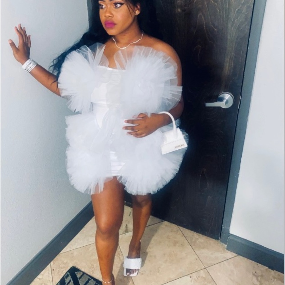 White tulle dress